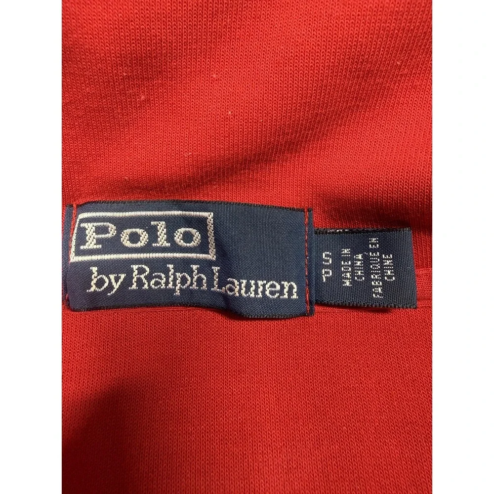 Polo Ralph Lauren Ski USA Vest Mens Small Red Fleece Graphic‎ Hooded Zip Polo
